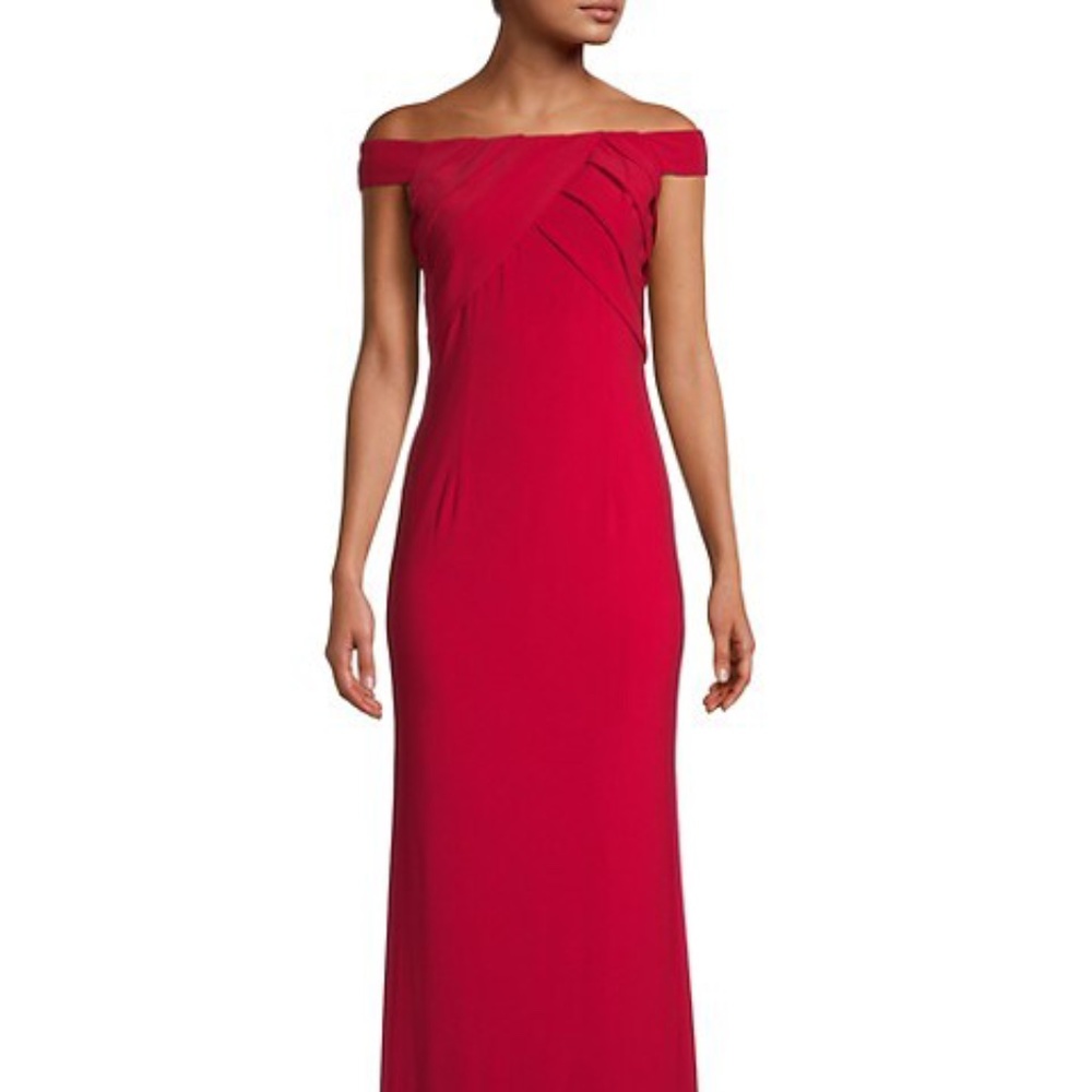 NWT BHLDN Adrianna Papell Off The Shoulder Jersey Gown Dress